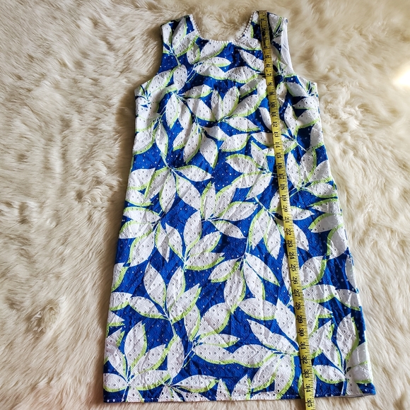 Draper James Eyelet Shift Dress in Sapphire Blue Print Size 2 NWT - Picture 13 of 13